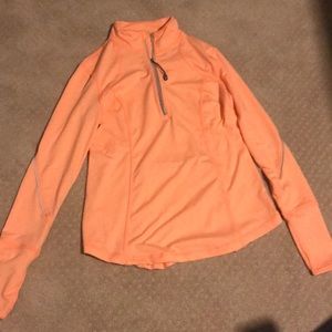 Orange Quarter zip athletic top
